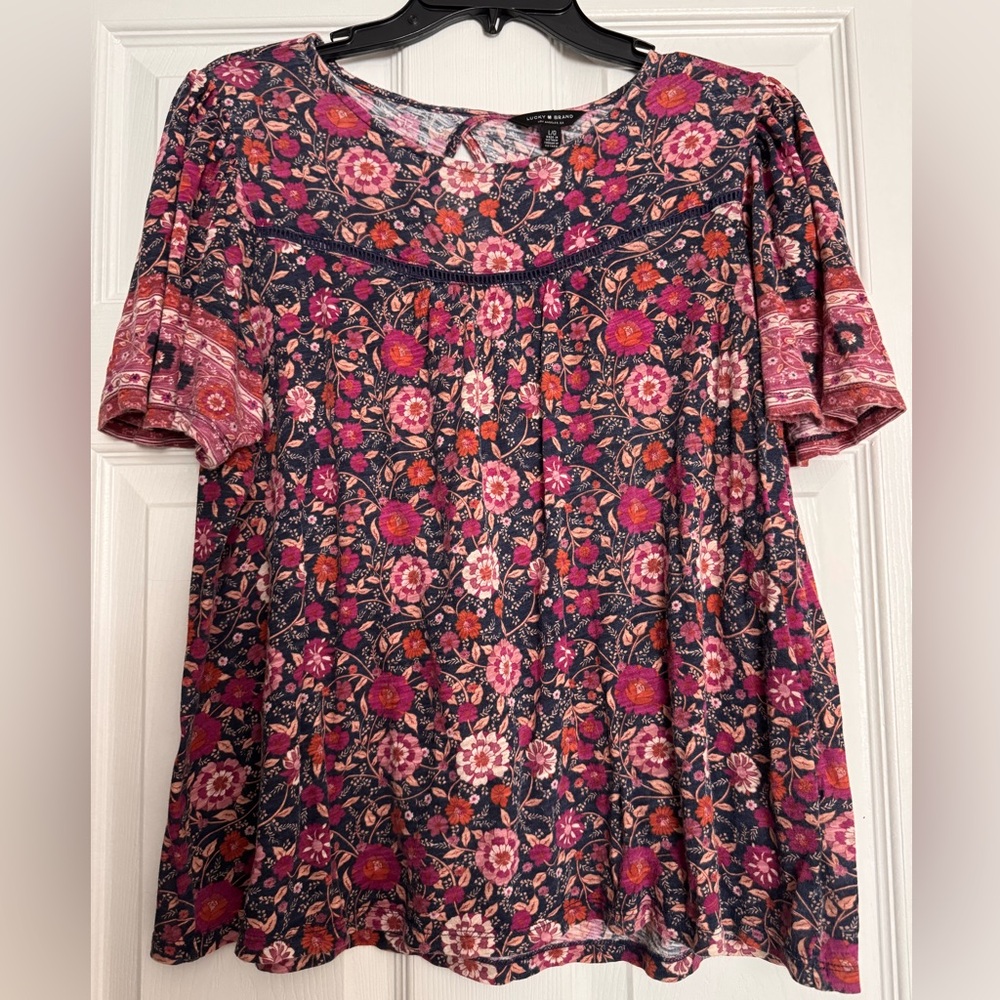 Lucky Brand Pink Floral Women’s Top
